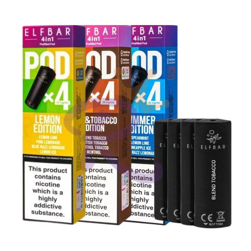 Elf Bar 4 In 1 Pods | All Flavours | 5.49 Any 5 for 25 Elf Bar 4 In 1 Pods | All Flavours | 5.49 Any 5 for 25