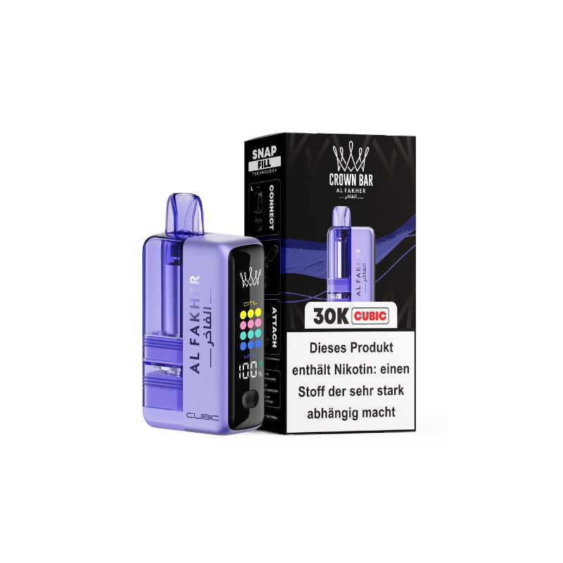 Al Fakher 30k Cubic Vape Kit Purple Blue Flavour