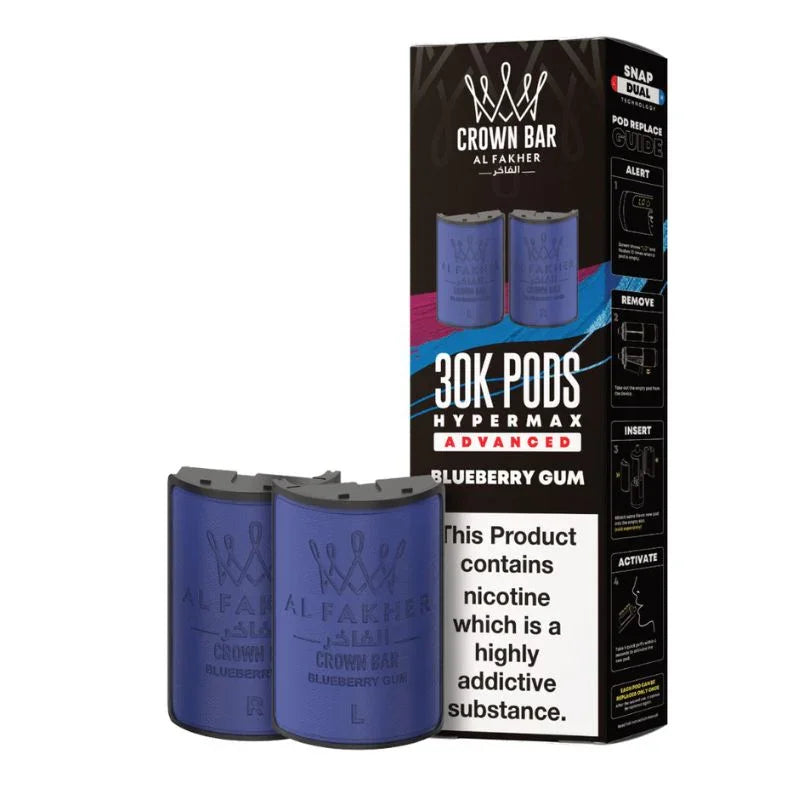 Al Fakher Hypermax 30k Refill Pods Blueberry Gum Flavour