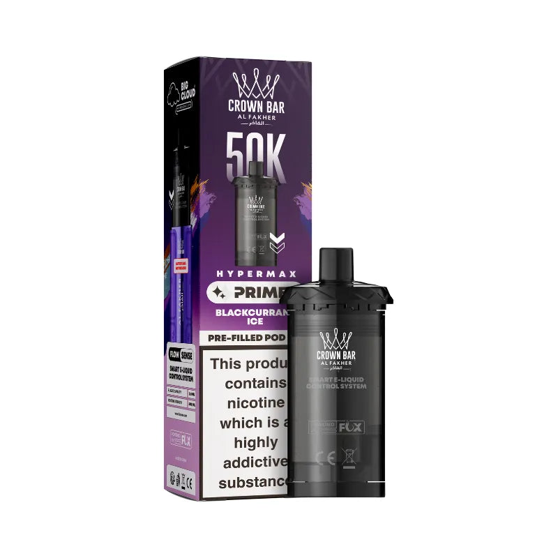 Al Fakher Hypermax Prime 50K Prefilled Pods Blackcurrant Ice Flavour