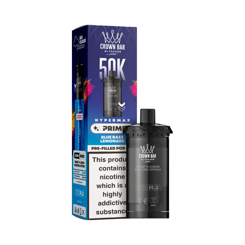 Al Fakher Hypermax Prime 50K Prefilled Pods Blue Razz Flavour