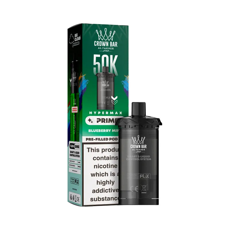 Al Fakher Hypermax Prime 50K Prefilled Pods Blueberry Mint Flavour