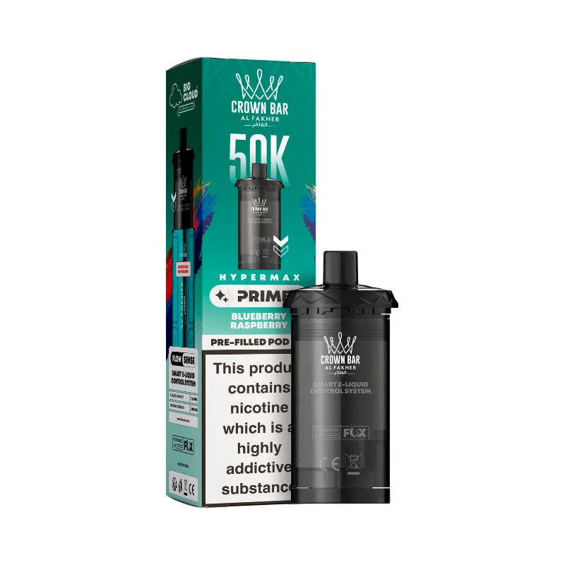 Al Fakher Hypermax Prime 50K Prefilled Pods Blueberry Rasp Flavour