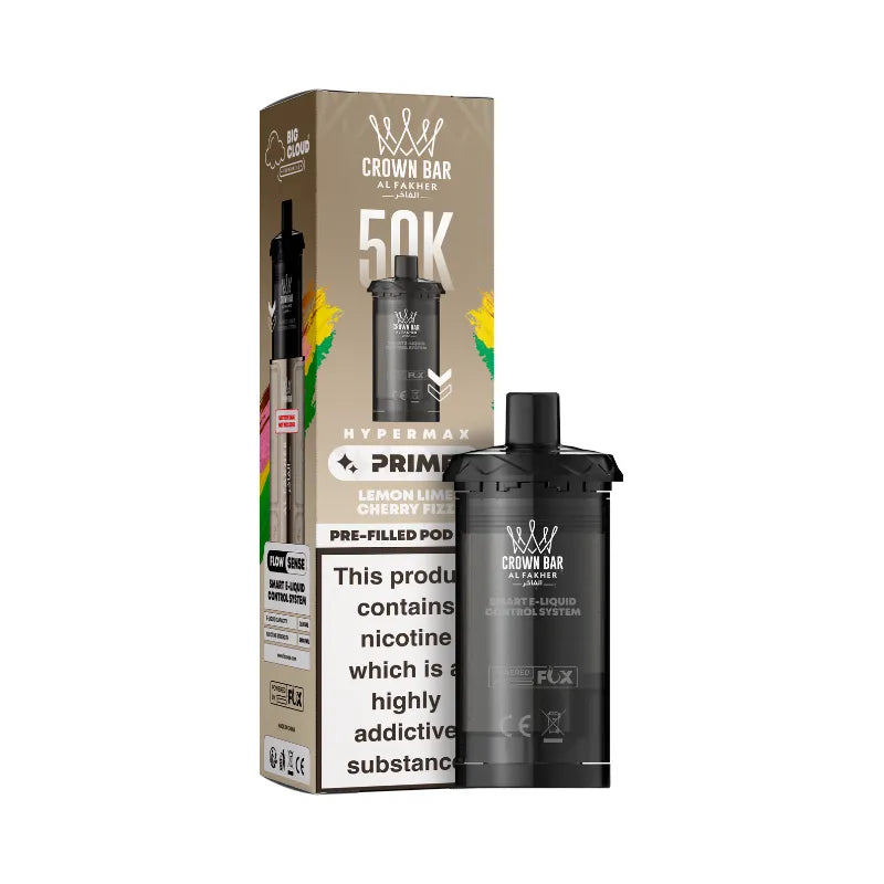 Al Fakher Hypermax Prime 50K Prefilled Pods Lemon Lime Cherry Fizz Flavour
