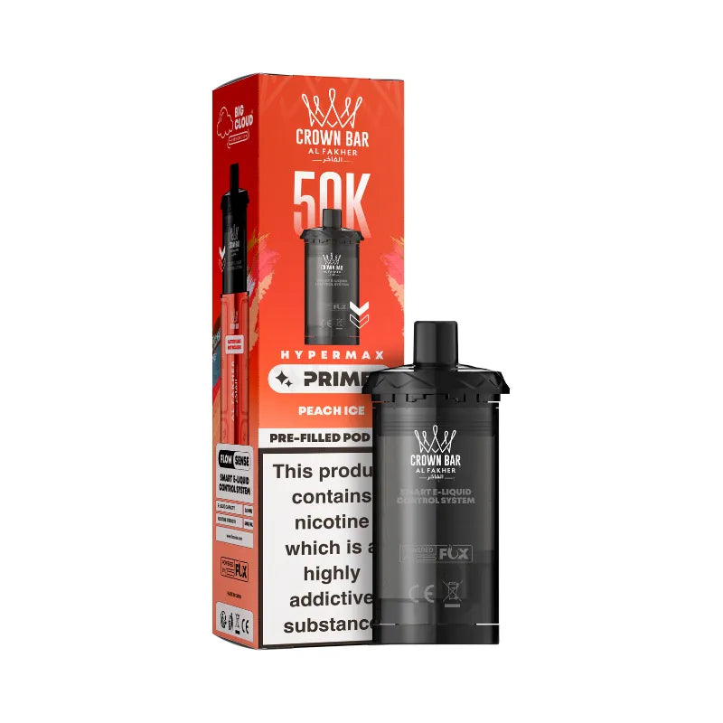 Al Fakher Hypermax Prime 50K Prefilled Pods Peach Ice Flavour