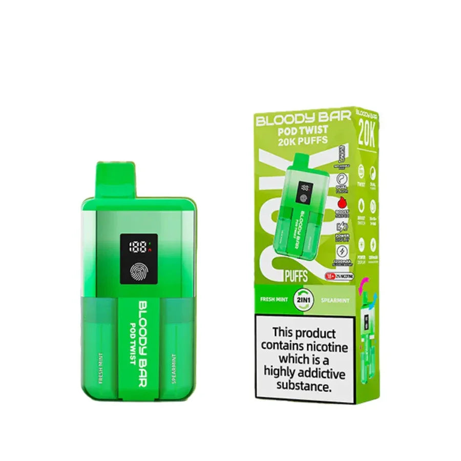 Bloody Bar Pod Twist 20000 Pod Kit Fresh Mint And Spearmint Flavour