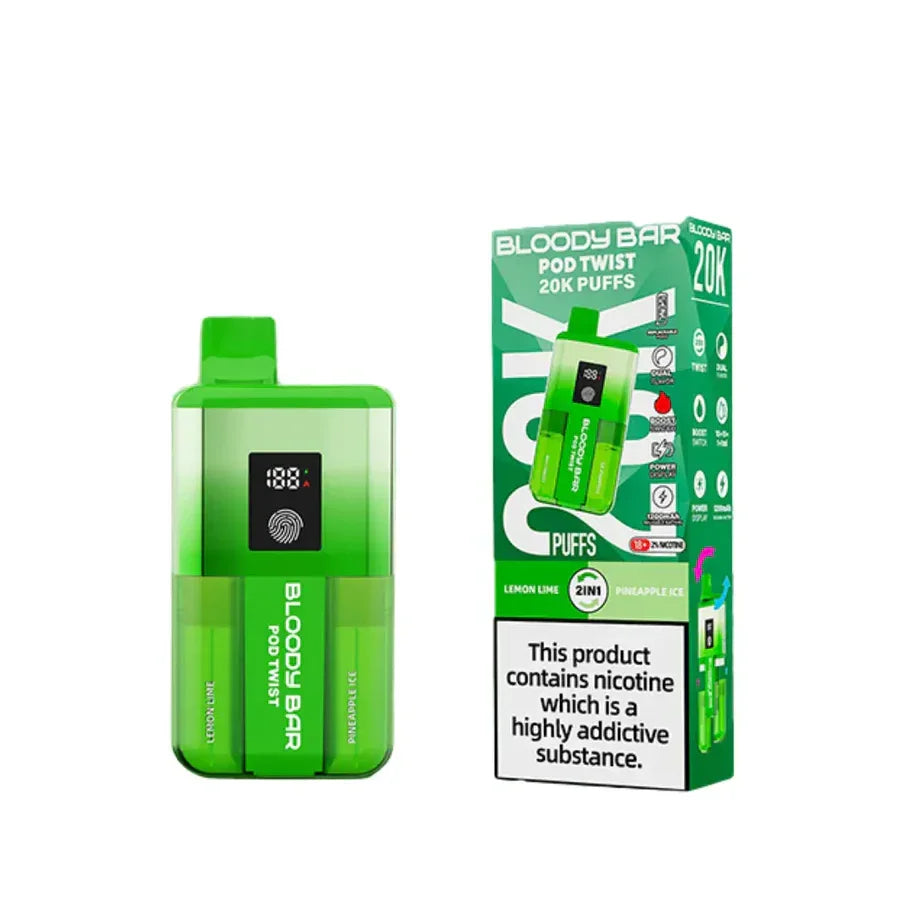 Bloody Bar Pod Twist 20000 Pod Kit Lemon Lime And Pineapple Ice Flavour