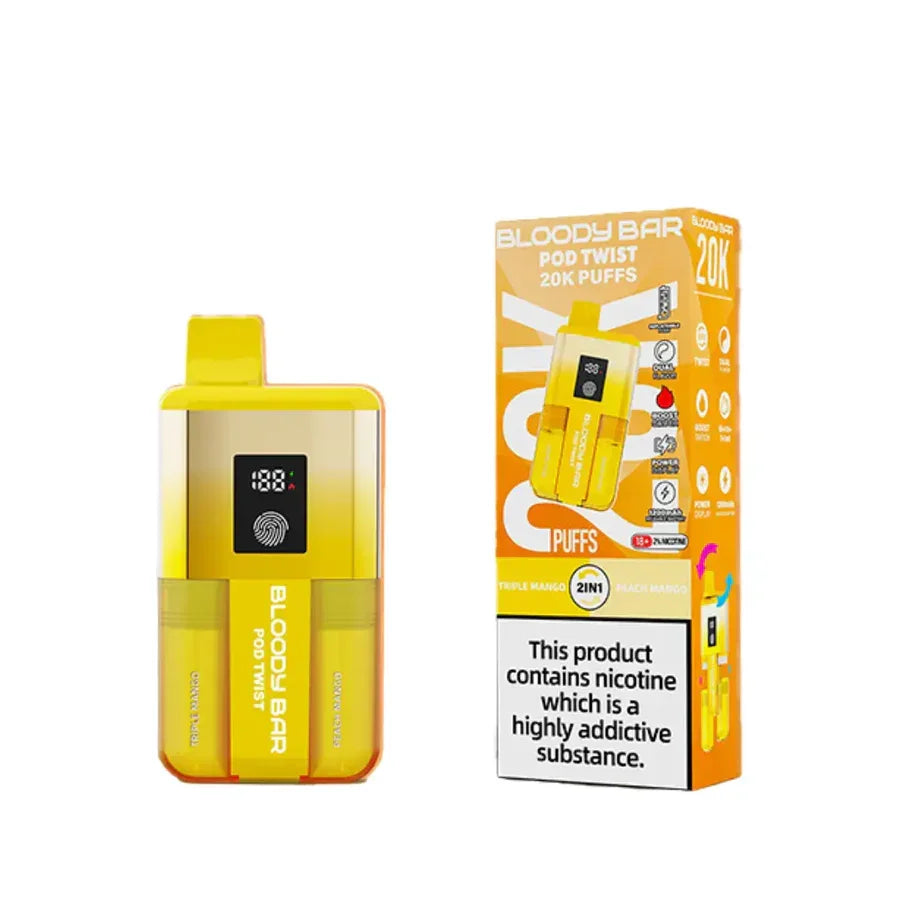 Bloody Bar Pod Twist 20000 Pod Kit Triple Mango And Peach Mango Flavour