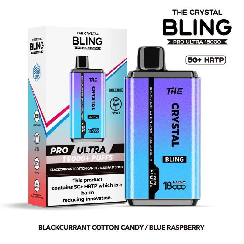 Crystal Bling Ultra 18K Prefilled Kit Blackberry Cotton Candy / Blue Raspberry Flavour