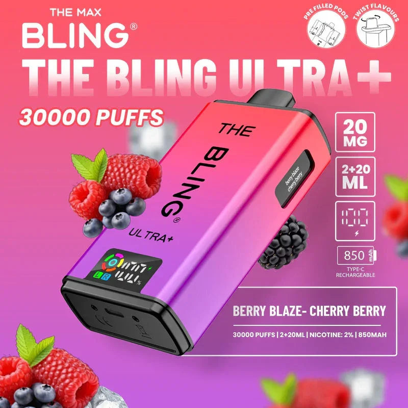 Crystal Bling Ultra Plus 30K Kit Berry Blaze / Cherry Berry Flavours