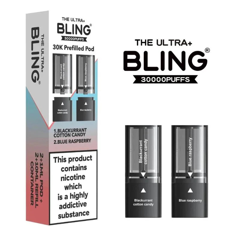 Bling Ultra Plus 30K Pods Blackcurrant Cotton Candy / Blue Raspberry Flavour