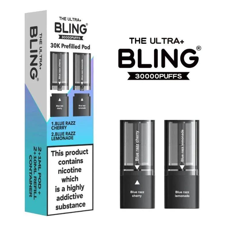 Bling Ultra Plus 30K Pods Blue Razz Cherry / Blue Razz Lemonade Flavour