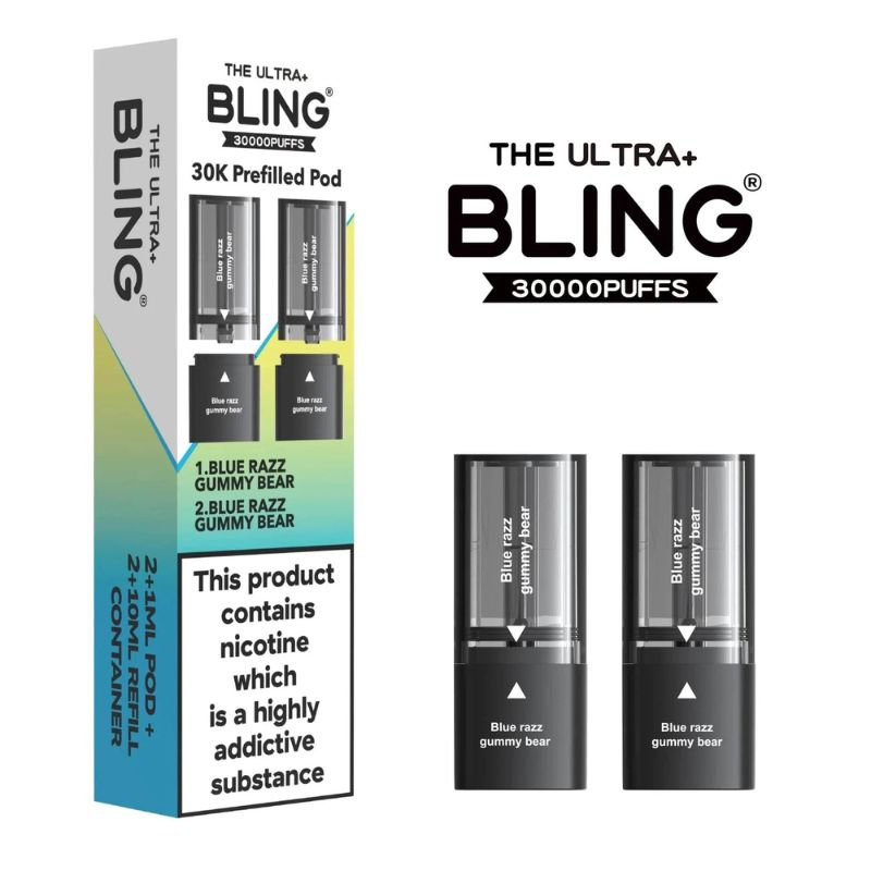 Bling Ultra Plus 30K Refill Pods Blue Razz Gummy Bear Flavour