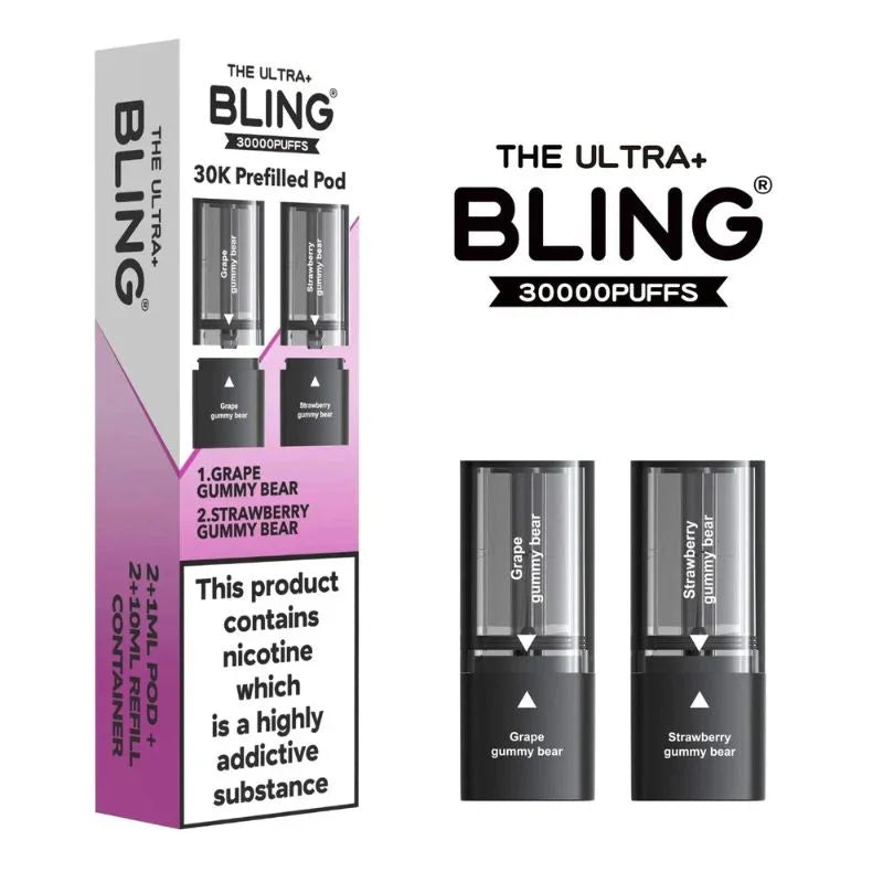 Bling Ultra Plus 30K Pods Grape Gummy Bear / Strawberry Gummy Bear Flavour