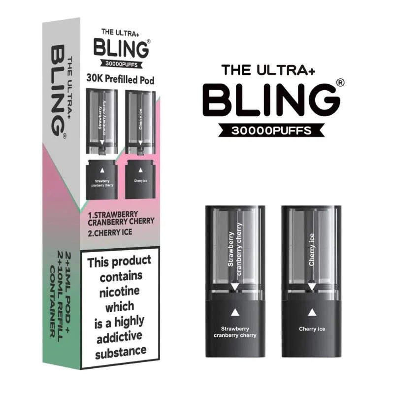 Bling Ultra Plus 30K Pods Strawberry Cranberry Cherry / Cherry Ice Flavour
