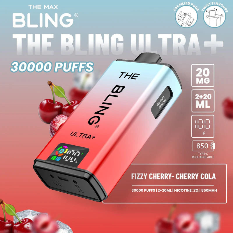 Crystal Bling Ultra Plus 30k Prefilled Kit Fizzy Cherry / Cherry Cola Flavours