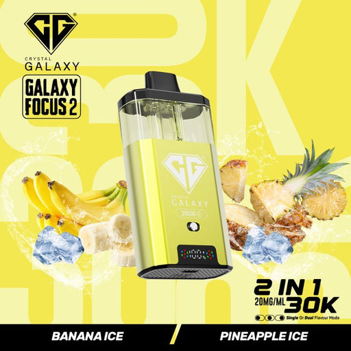Crysal Galaxy Focus 2 30K Prefilled Kit Banana Ice And Pineapple Ice Flavours