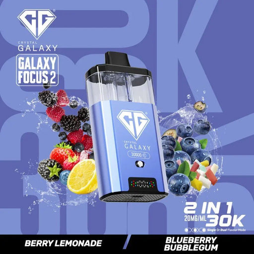 Crysal Galaxy Focus 2 30K Kit Berry Lemonade And Blueberry Bubblegum Flavours