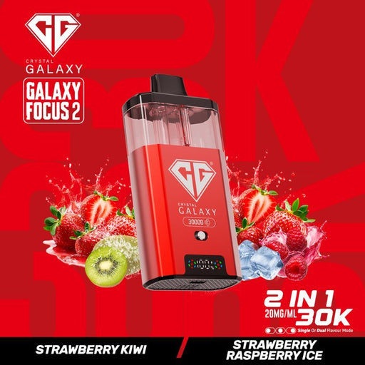 Crysal Galaxy Focus 2 30K Prefilled Kit Strawberry Kiwi And Strawberry Raspberry Ice Flavours
