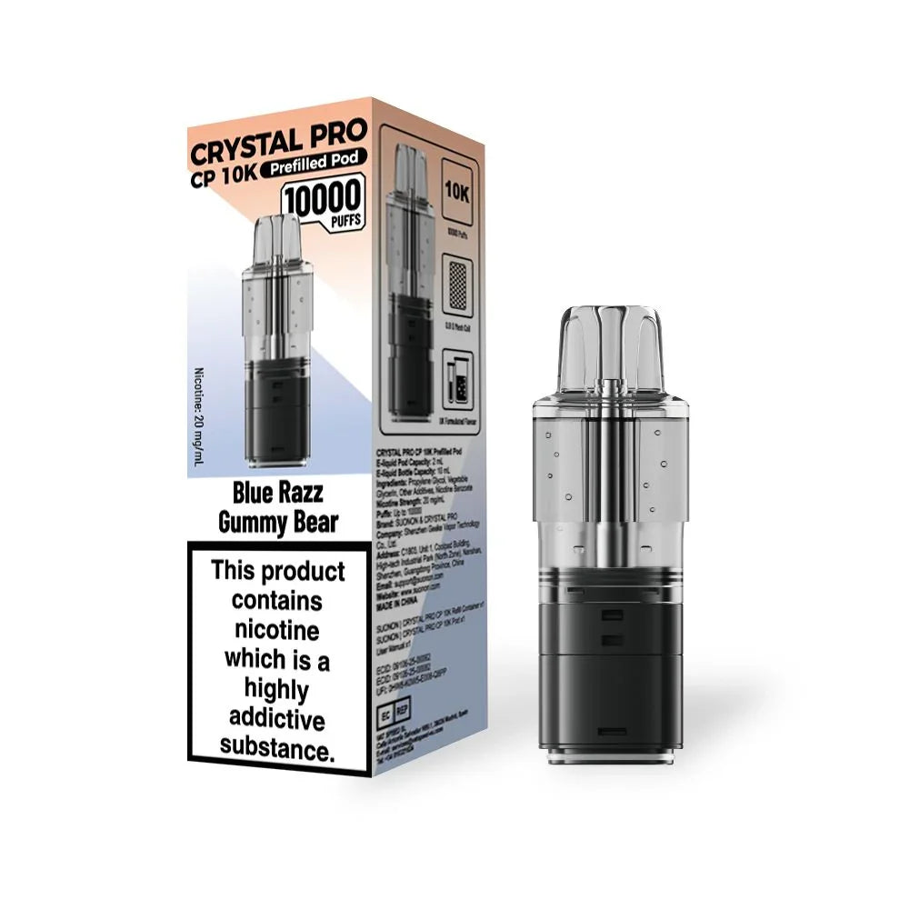 Crystal Pro CP 10k Refill Pods Blue Razz Gummy Bear Flavours