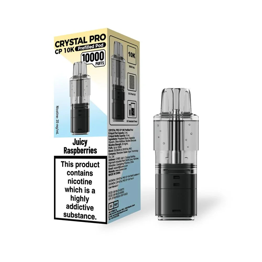 Crystal Pro CP 10k Refill Pods Juicy Raspberries Flavours