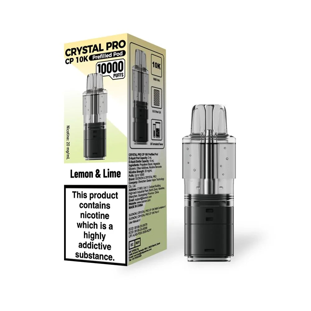 Crystal Pro CP 10k Refill Pods Lemon And Lime Flavours