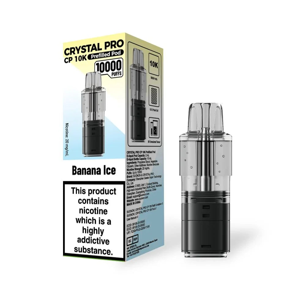 Crystal Pro CP 10k Refill Pods Banana Ice Flavours
