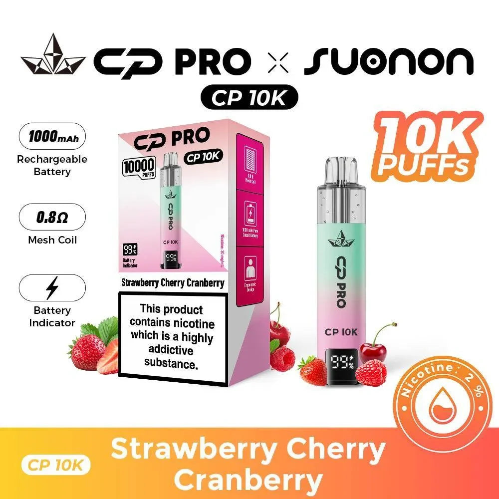Crystal Pro CP 10K Kit Strawberry Cherry Cranberry Flavour