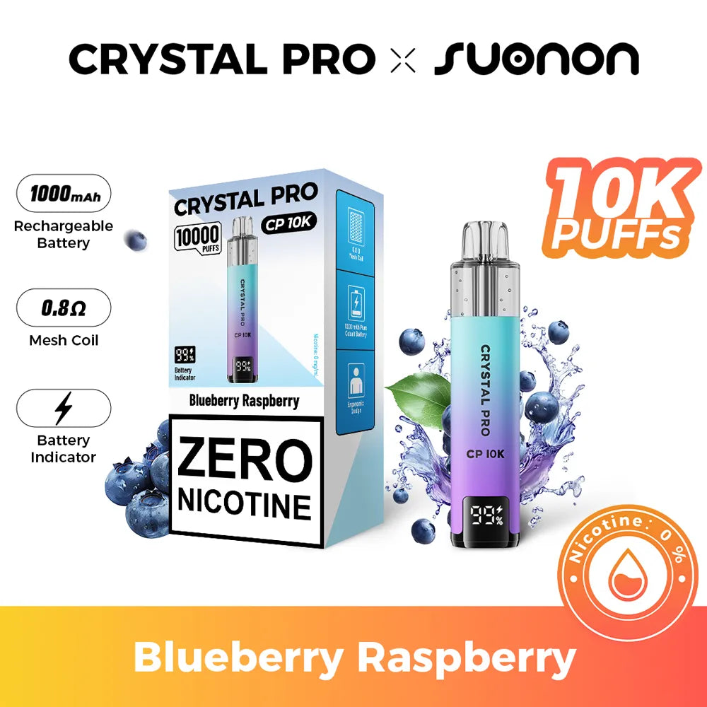 Crystal Pro CP 10K Kit Blueberry Raspberry 0mg Flavour