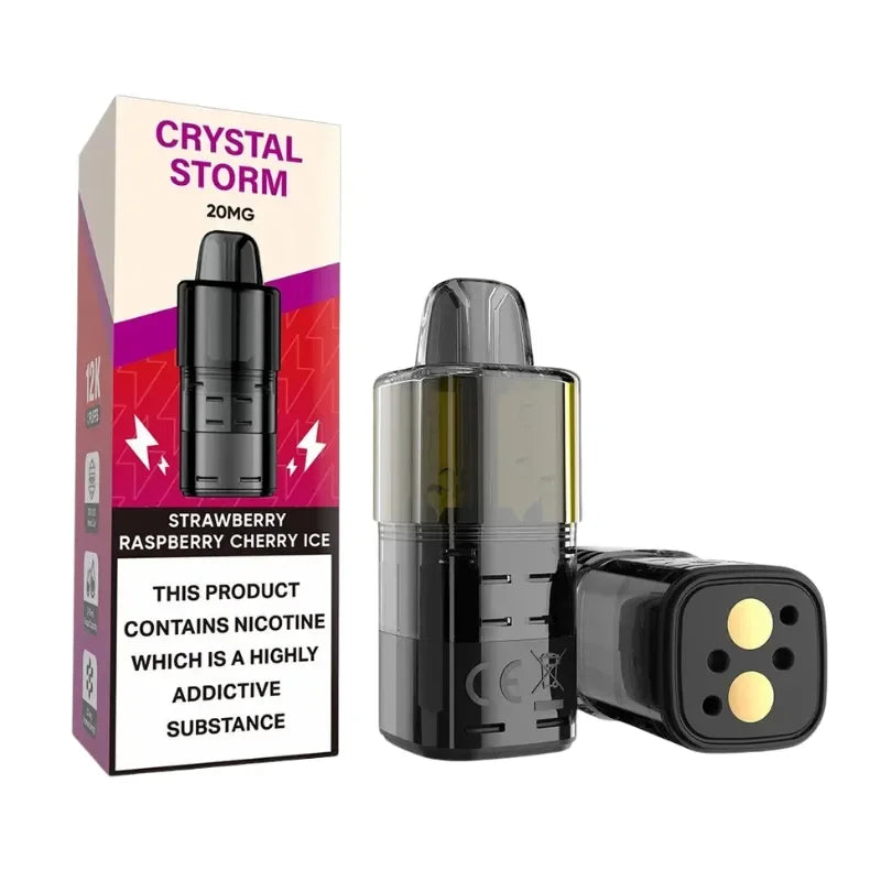 Cystal Storm Bar Refill Pods Straw Raspberry Cherry Ice Flavour