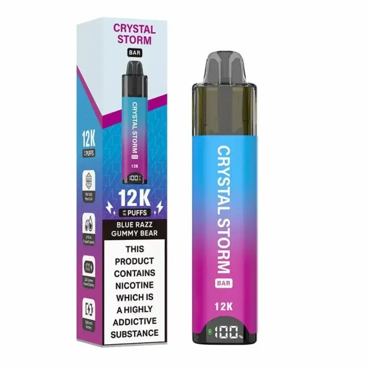 Crystal Strom Bar 12k Vape Kit Blue Razz Gummy Bear Flavour