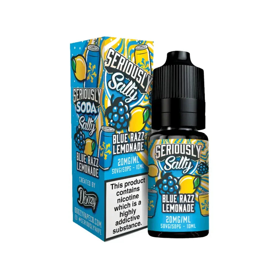Doozy Seriously Soda 10ml Nic Salt E-liquid Blue Razz Lemonade Flavour