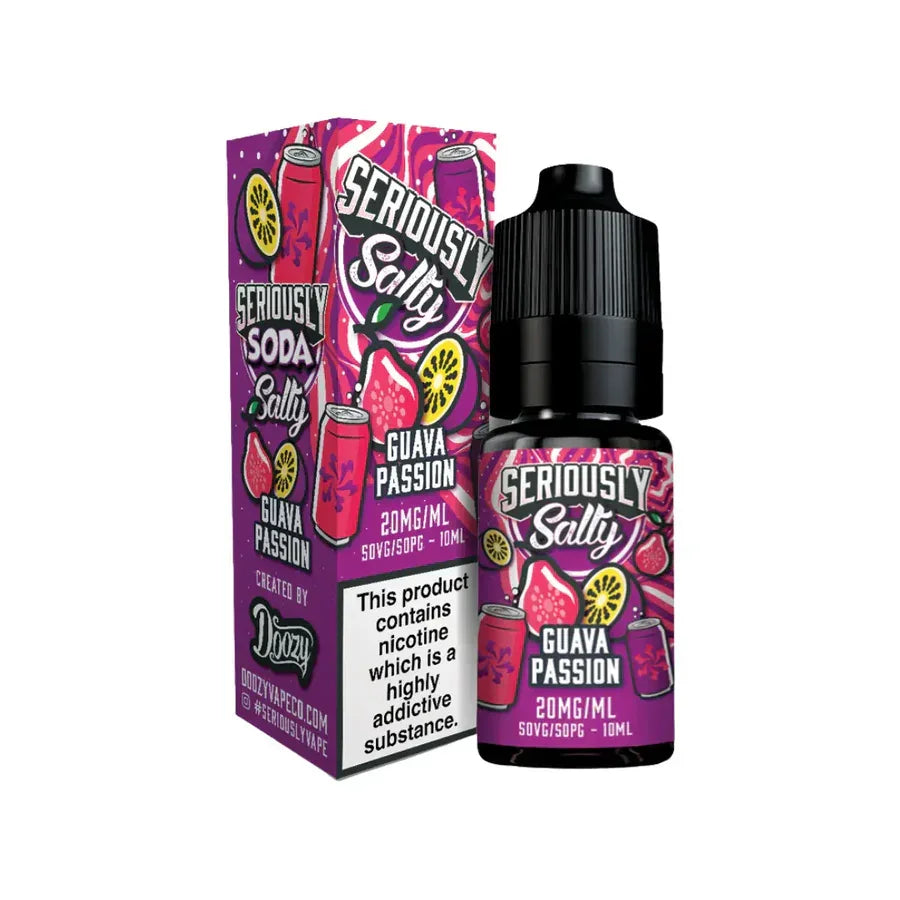Doozy Seriously Soda 10ml Nic Salt E-liquid Guava Passion Flavour