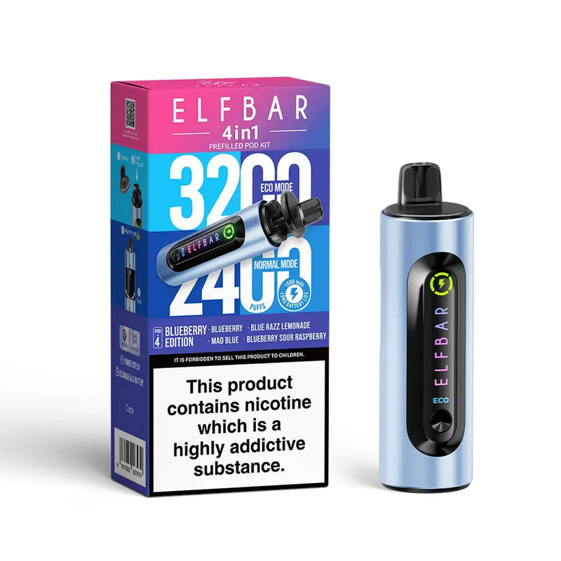 Elf Bar 4 In 1 Prefilled Vape Kit Blueberry Edition