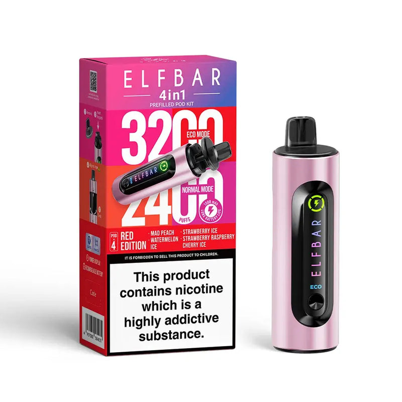 Elf Bar 4 In 1 Prefilled Vape Kit Red Edition