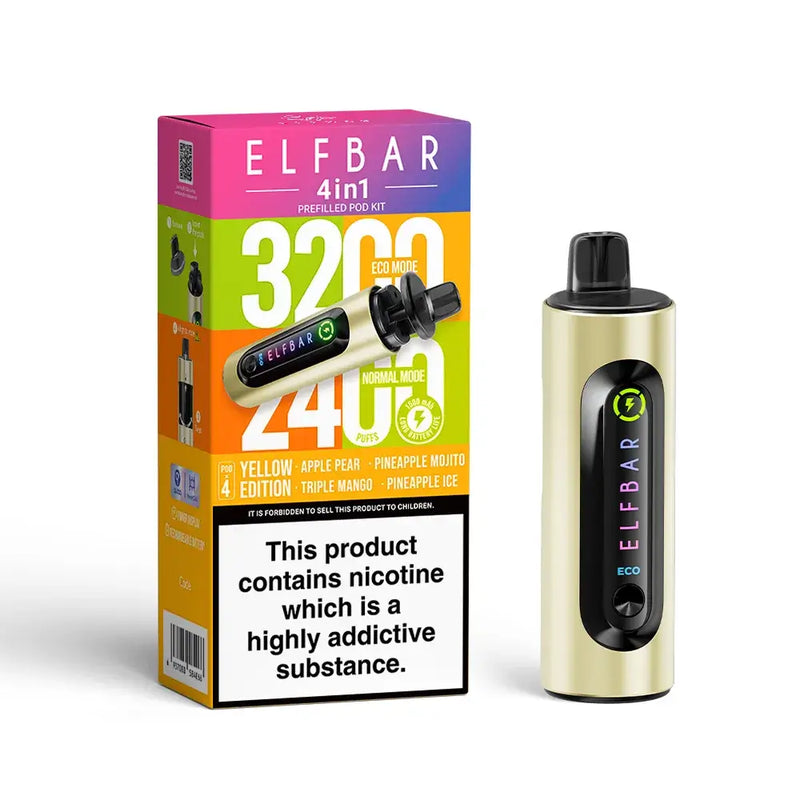 Elf Bar 4 In 1 Prefilled Vape Kit Yellow Edition