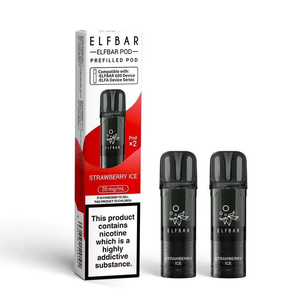 Elf Bar 600 Disposable Vape Pod Strawberry Ice Flavour