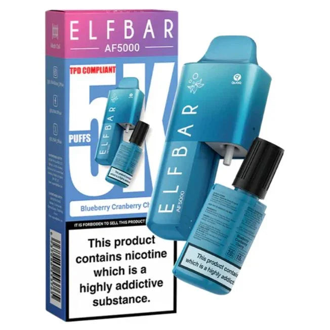 Elf Bar AF5000 Disposable Vape Kit Blueberry Cranberry Cherry Flavour