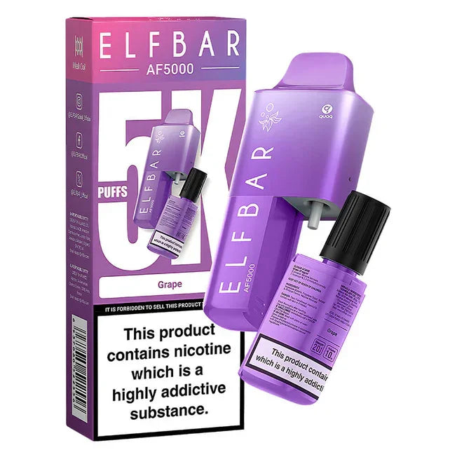 Elf Bar AF5000 Disposable Vape Kit Grape Flavour