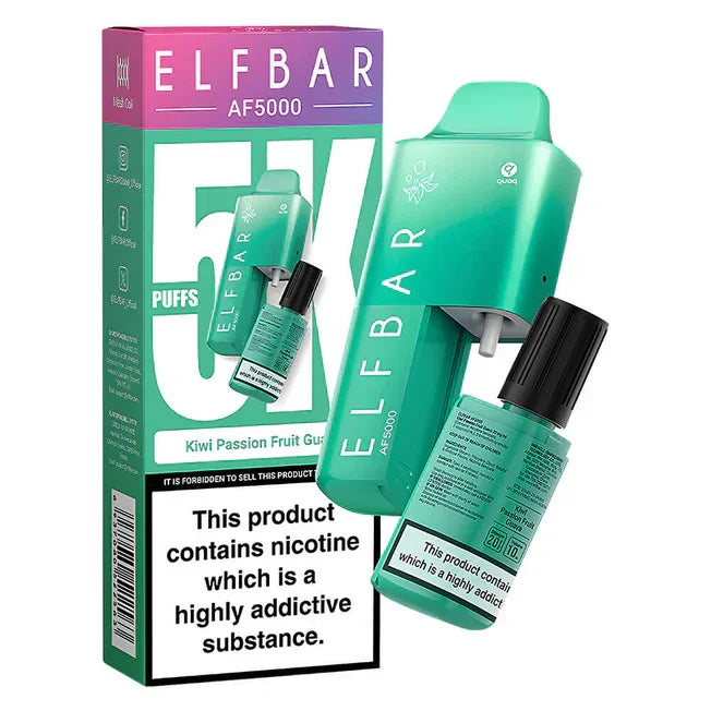 Elf Bar AF5000 Disposable Vape Kit Kiwi Passion Fruit Guava Flavour