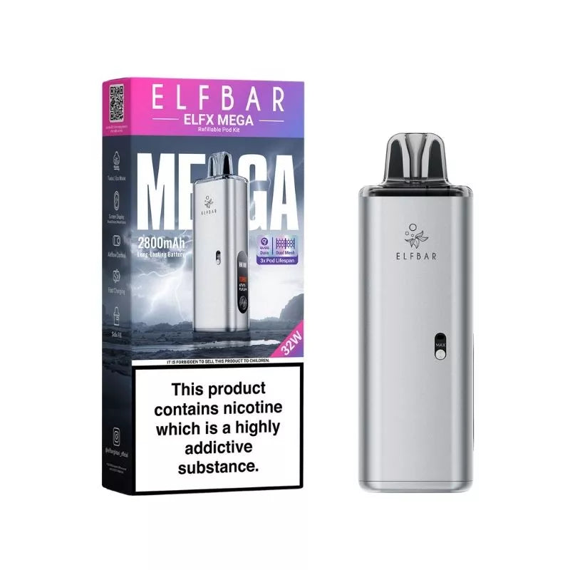 Elf Bar Elfx Mega Vape Silver Colour