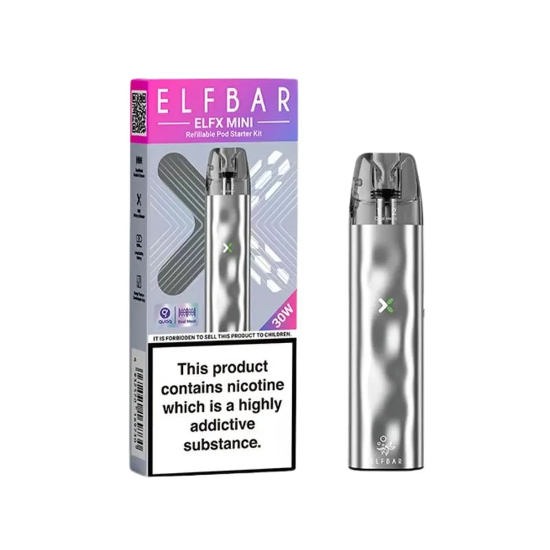 Elf Bar Elfx Mini Vape Silver Colour