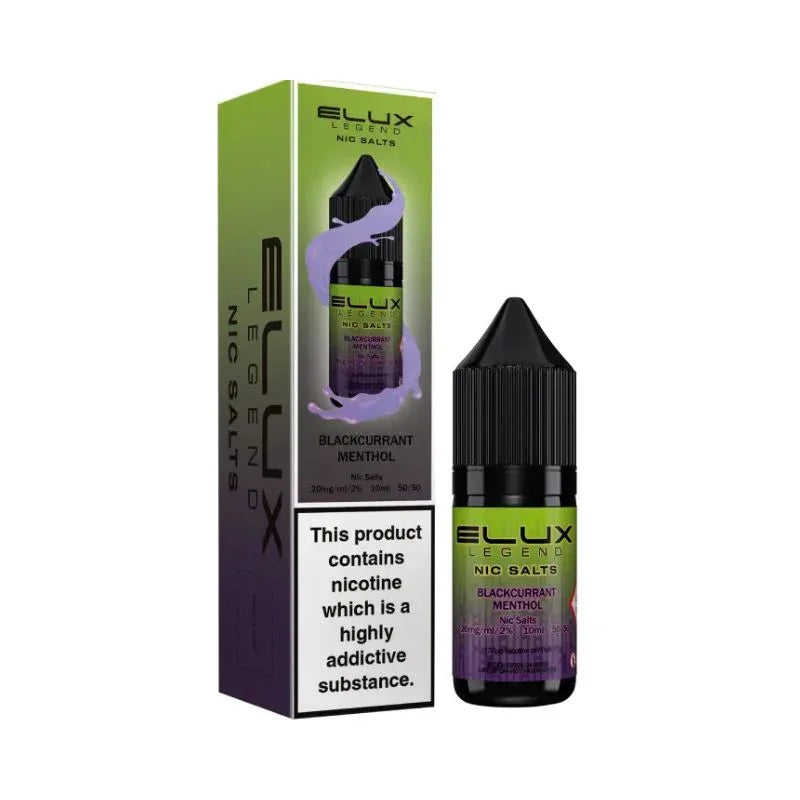 Elux Legend Nic Salt Vape Juice Blackcurrant Menthol Flavour
