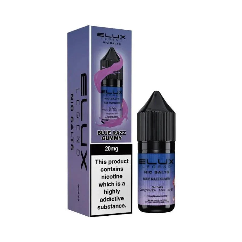 Elux Legend Nic Salt Vape Juice Blue Razz Gummy Flavour