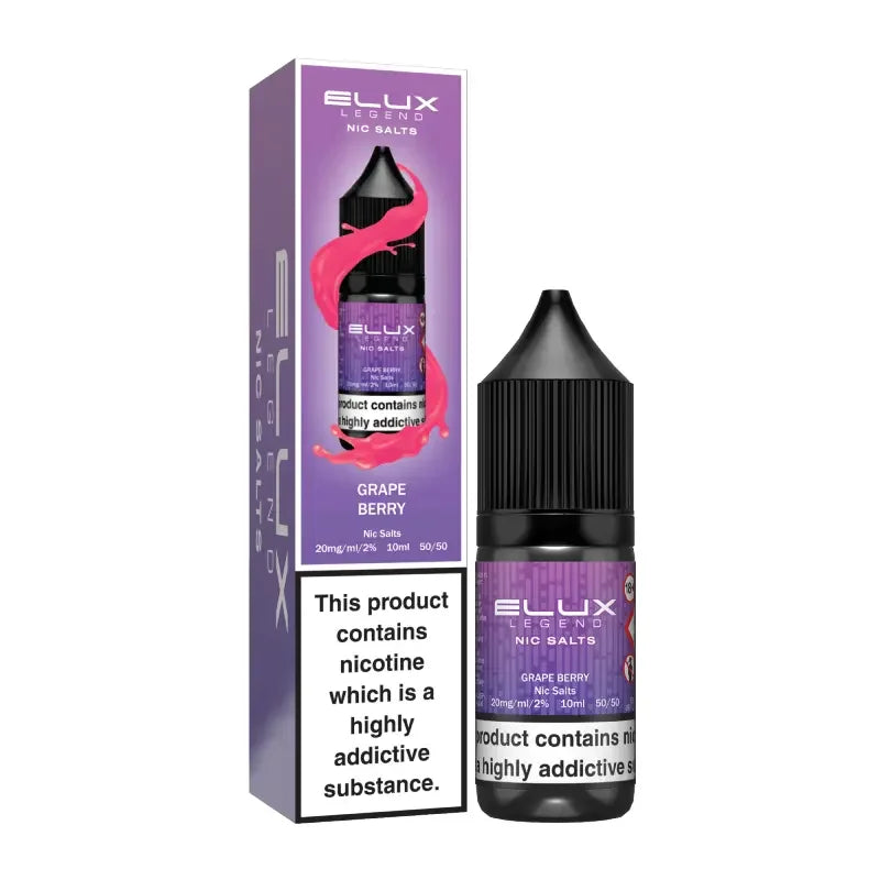 Elux Legend Nic Salt Vape Juice Grape Berry Flavour
