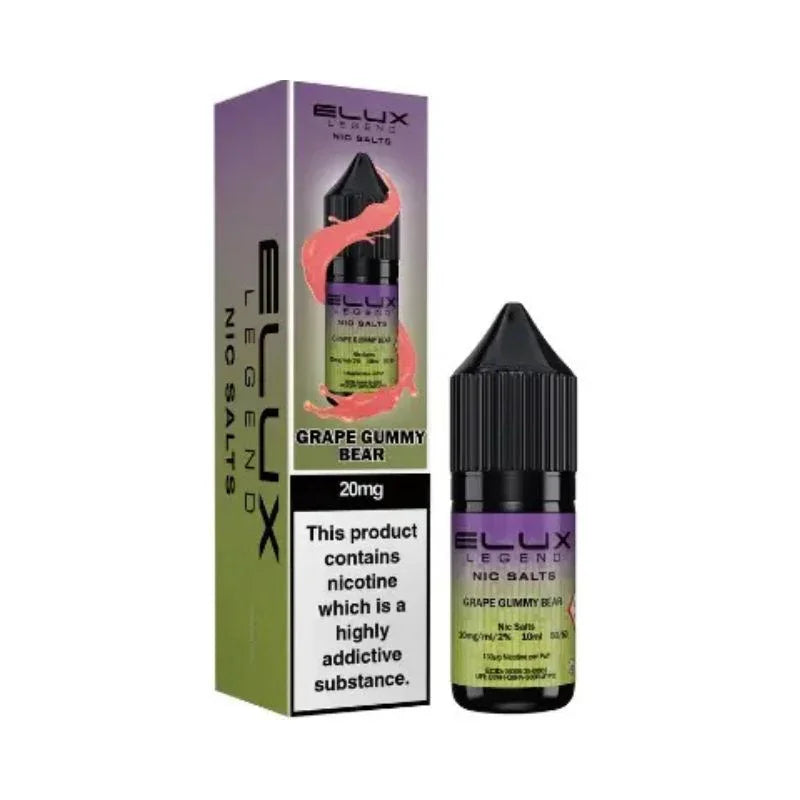 Elux Legend Nic Salt Vape Juice Grape Gummy Bear Flavour
