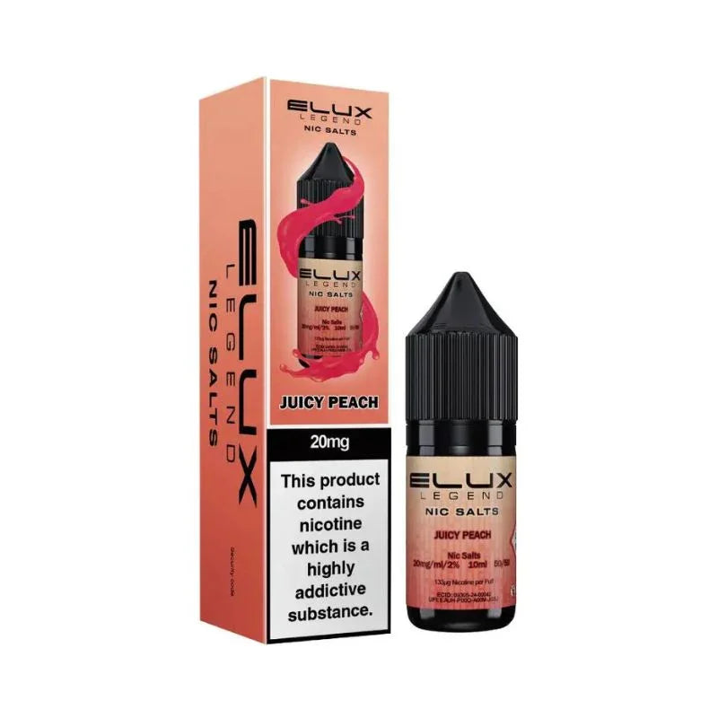 Elux Legend Nic Salt Vape Juice Juicy Peach Flavour