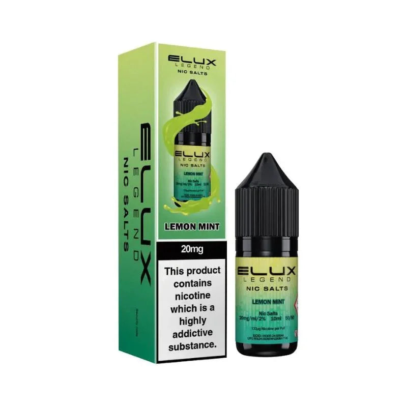 Elux Legend Nic Salt Vape Juice Lemon Mint Flavour