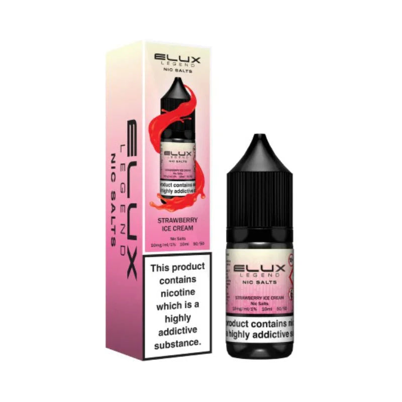 Elux Legend Nic Salt Vape Juice Strawberry Ice Cream Flavour