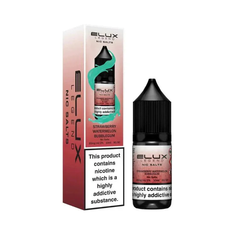 Elux Legend Nic Salt Vape Juice Strawberry Watermelon Bubblegum Flavour